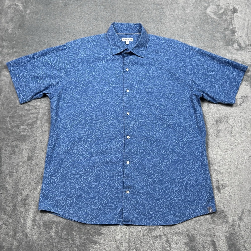 Peter Millar Sea Swell Stretch Sport Shirt Performance Stretch Men's Size Large